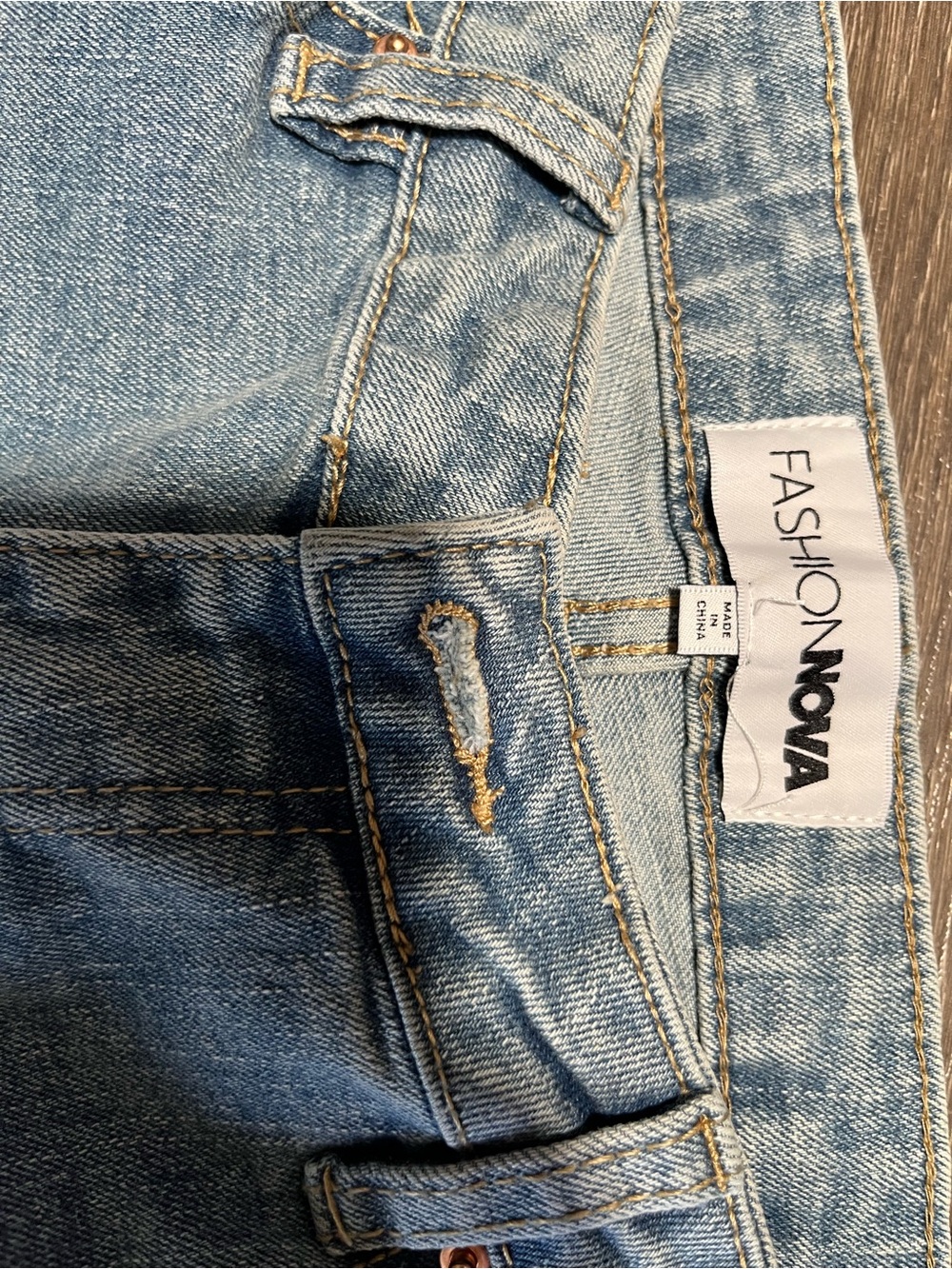 Fashion Nova Light Blue Flare Jeans - Picture 5 of 6